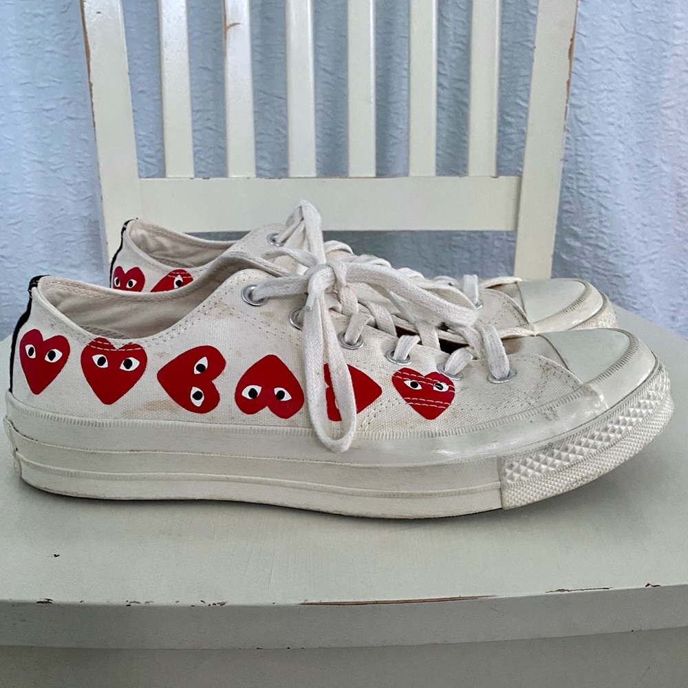 Converse X Comme Des Garçons Play All Star Chuck 70 Ox Multi Heart Off White
